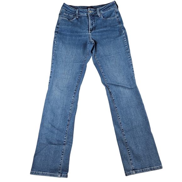 NYDJ Marilyn Straight Leg Blue Jeans Womens 6 Lift Tuck Technology Casual - Picture 1 of 10